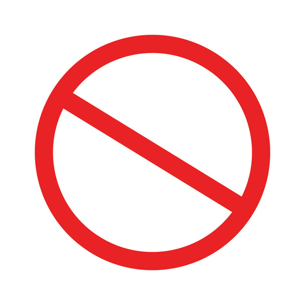 Rood Verbod Teken. Verbod pictogram geïsoleerd op witte achtergrond - Vector, afbeelding