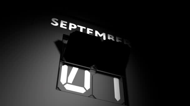 2 de Setembro. mudança de calendário digital para animação de 2 de setembro
 - Filmagem, Vídeo
