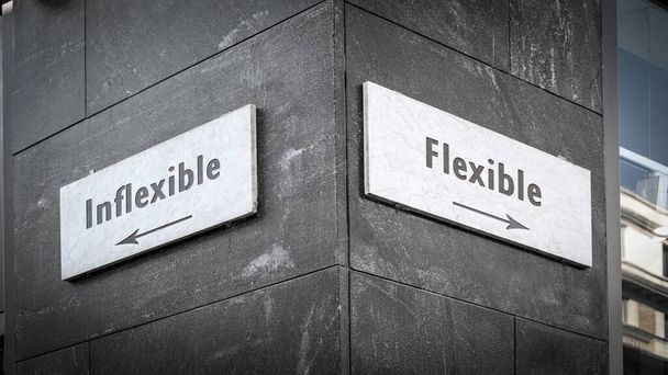 Señal de calle Flexible versus Inflexible
 - Foto, imagen