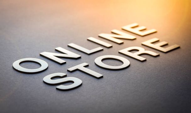 Word online store written with white solid letters - Photo, image