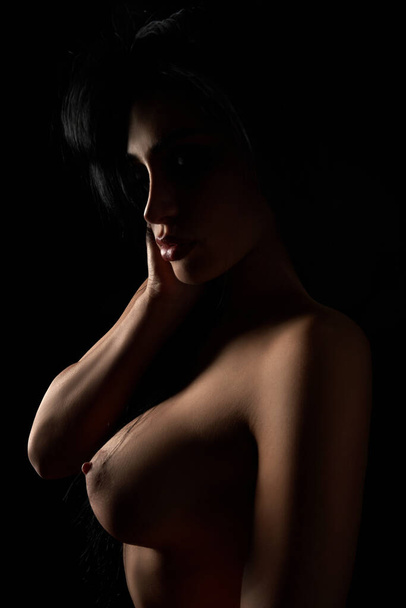 Sexy woman with naked breast and nipple. - Fotografie, Obrázek