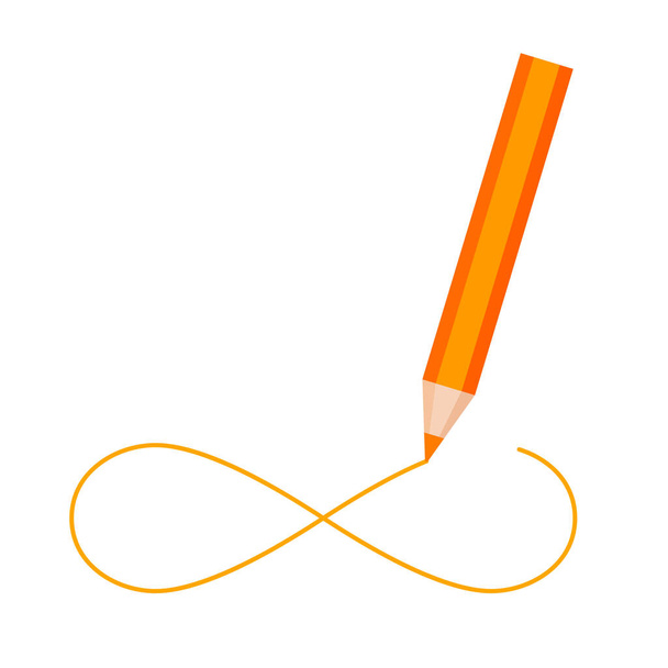 Kleurpotlood tekening het infinity symbool geïsoleerd  - Vector, afbeelding