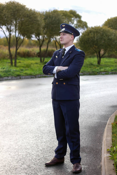 pilot proud confident success  uniform aviator - Zdjęcie, obraz
