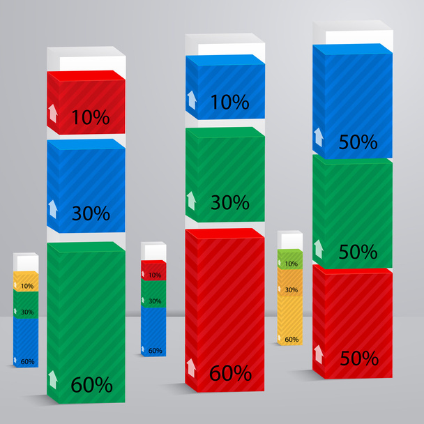 Set 3D di colonne con percentuale
 - Vettoriali, immagini