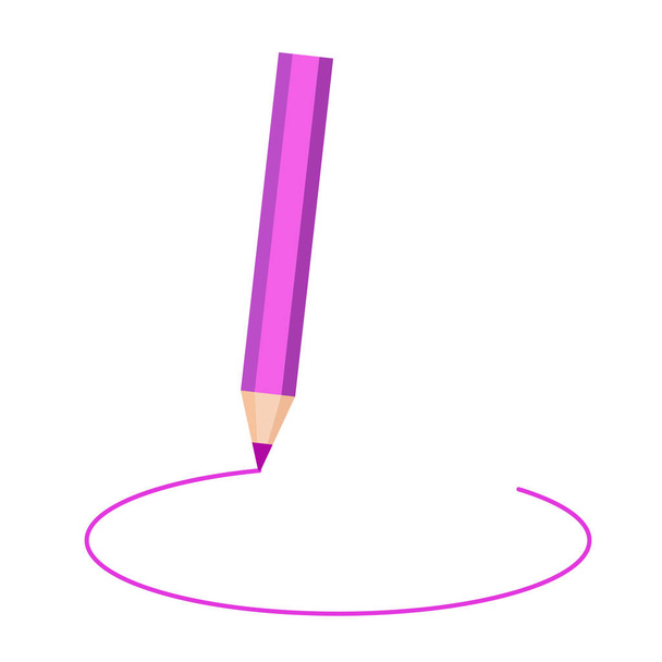 Lápiz de color círculo de dibujo aislado en blanco bg
 - Vector, imagen