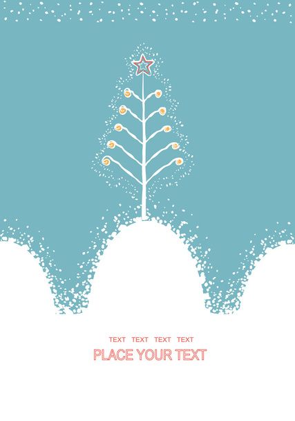 Christmas card with decorative Christmas tree.Vector background - Wektor, obraz