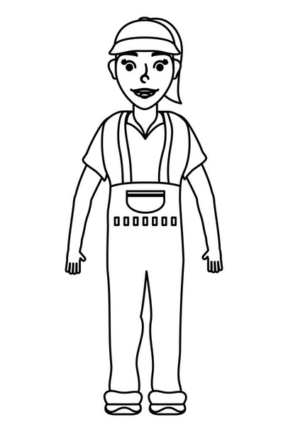 жіночий молодий механічний працівник аватар персонаж
 - Вектор, зображення