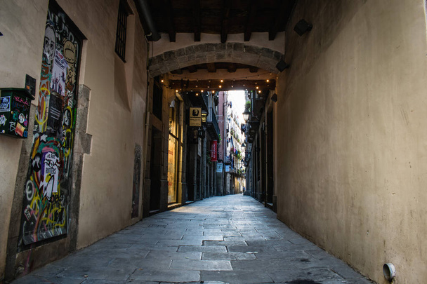 Bairro gótico rua em Barcelona, bairro gótico
 - Foto, Imagem