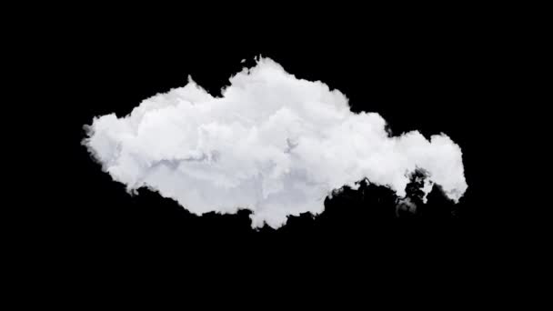 Geïsoleerde wolk op transparante achtergrond, naadloze animatie loop, klaar voor compositing - Video