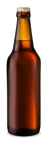 Dark bottle of beer - Vector, imagen