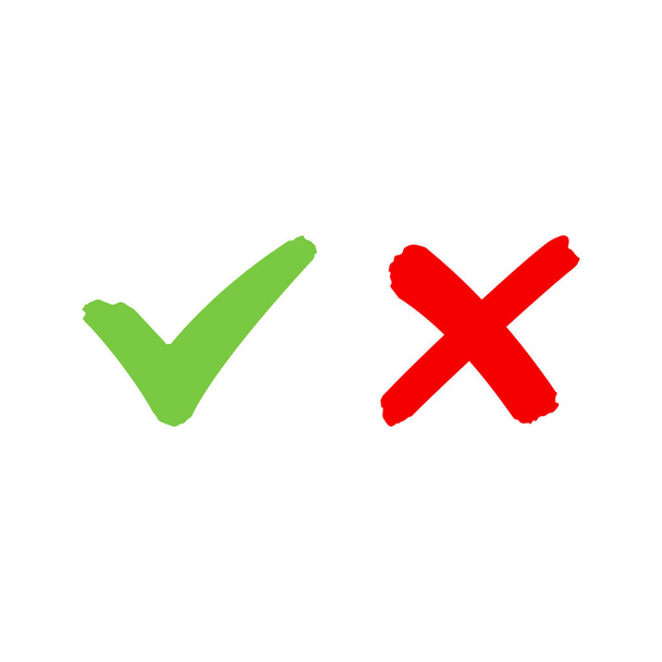 Markeer icoon en kruis teken - Vector, afbeelding