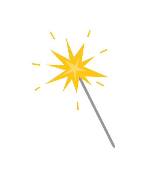 Magicion Stick with Star, Flat Icon Isolated - Вектор, зображення