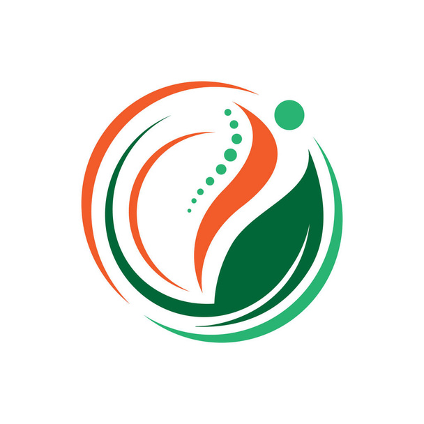 fisioterapia popular cuidados de saúde humana quiropraxia logotipo desig
 - Vetor, Imagem