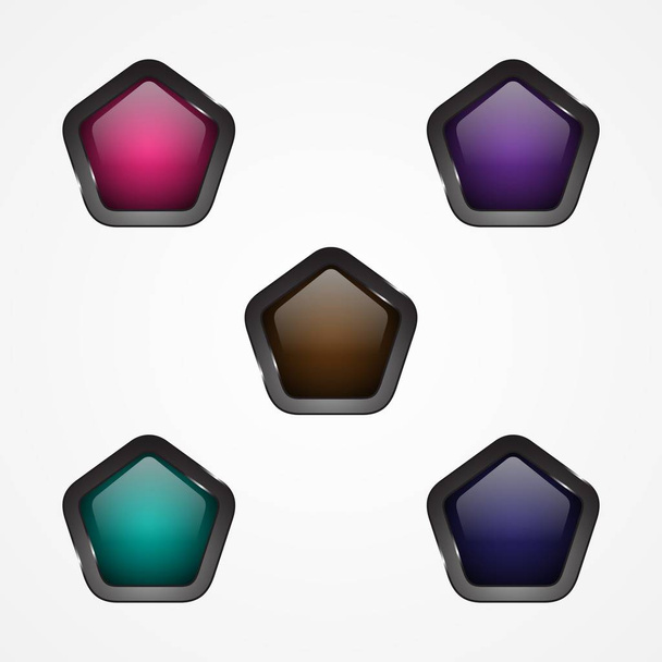 Set design vector pentagon button for web button icon - ベクター画像