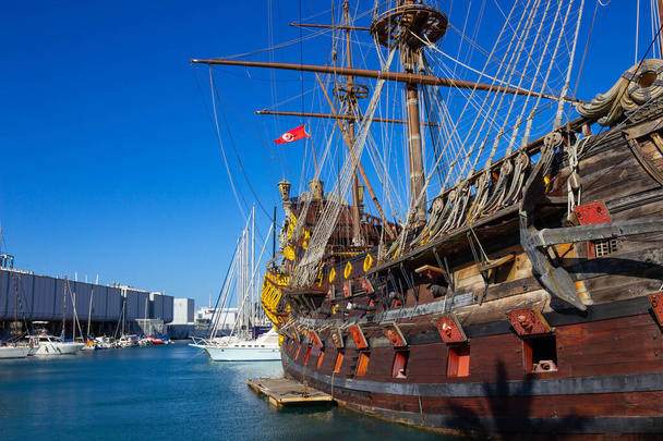 Galeone Neptune pirate ship in Genoa Porto Antico, Italy. - Photo, Image