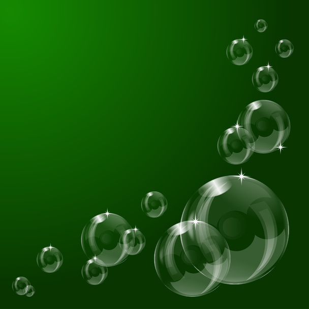 透明な緑の泡の図 - ベクター画像