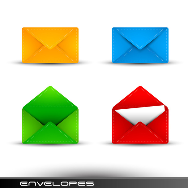 Цветные пустые конверты
 - Вектор,изображение