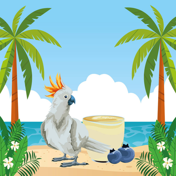 summer beach and vacation cartoon - Vector, Image