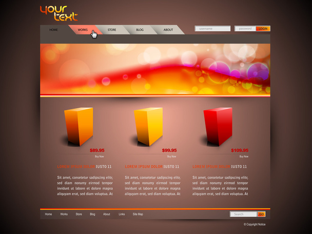 Сучасний дизайн веб сайту Векторний шаблон
 - Вектор, зображення