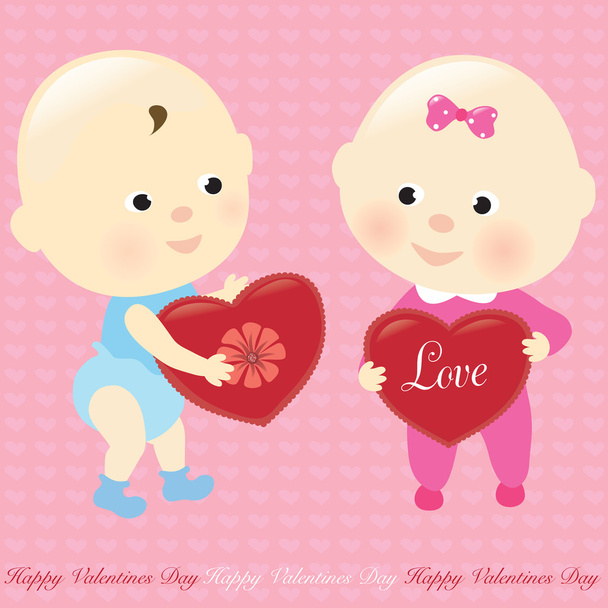 Valentine Babies - Vector, Image