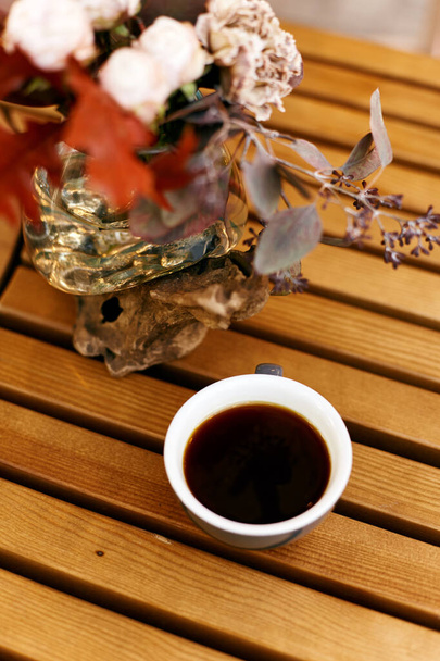 Cup of espresso on the table - Фото, зображення
