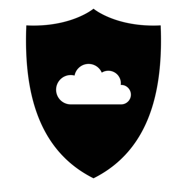 Cloud and shield - Vector, Image