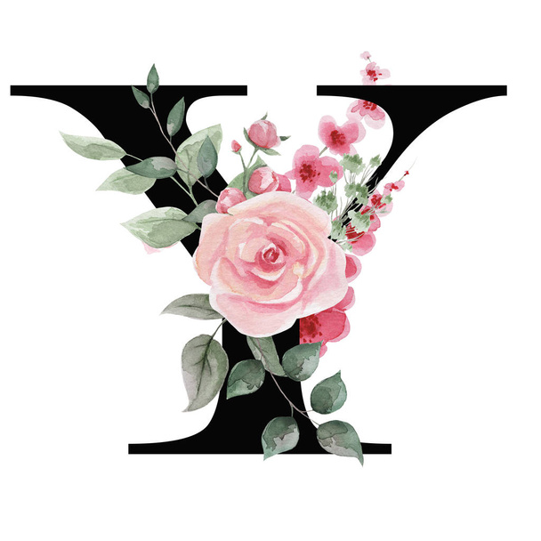Capital letter Y for text design, holiday cards, decor and design of text messages, wedding invitations. - Valokuva, kuva