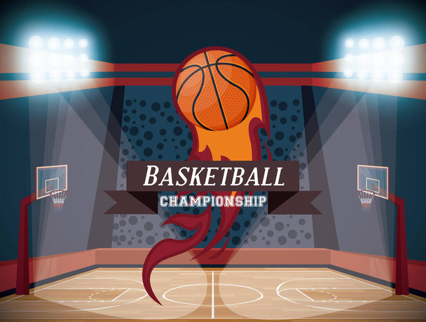Basketball sport game poster card - Vector, Image