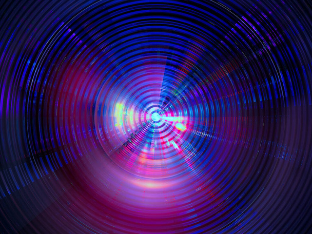 Абстрактный неоновый светящийся диск - цифровое изображение
 - Фото, изображение