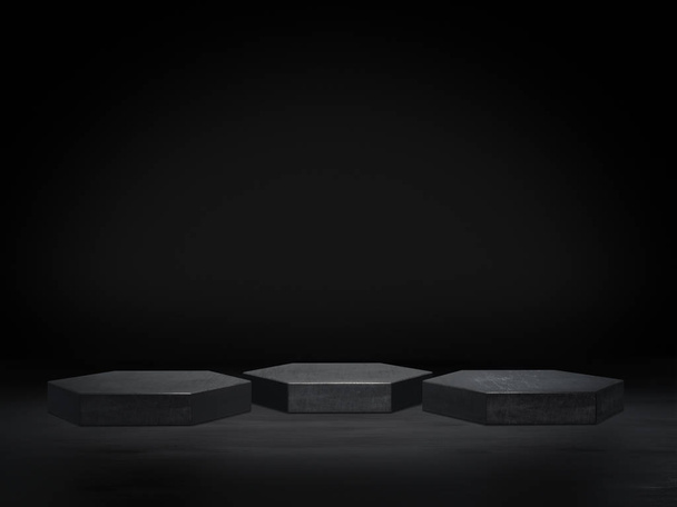 Pedestal for display,Platform for design,Blank product stand.3D rendering. - Photo, Image