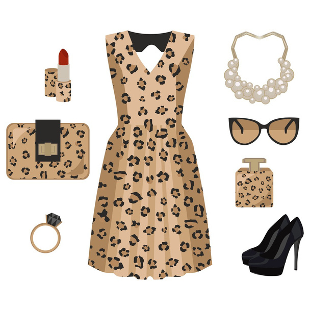 Leopard fashion look - Vector, Image