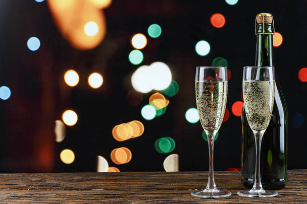 champagne on bokeh background - Photo, Image