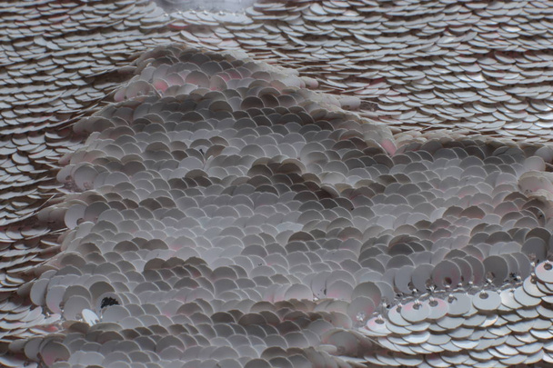 Fond de paillettes blanches paillettes, texture avec scintillement paillettes irisées
 - Photo, image