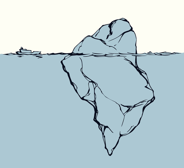 海の氷山ベクトル描画 - ベクター画像