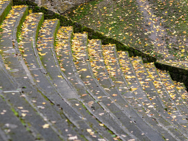абстрактное изображение с каменными лестницами и цветными листьями, подходящими для заднего плана
 - Фото, изображение