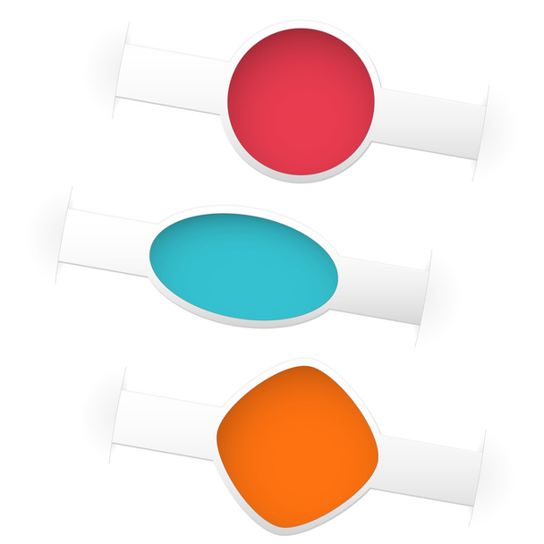 three color winter labels - Vector, imagen