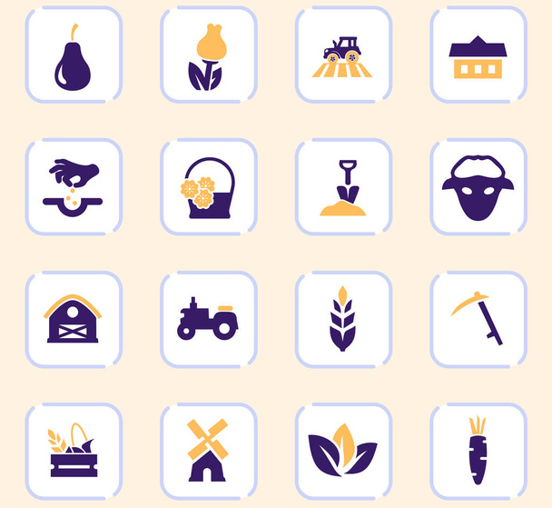 conjunto de ícones agrícolas
 - Vetor, Imagem