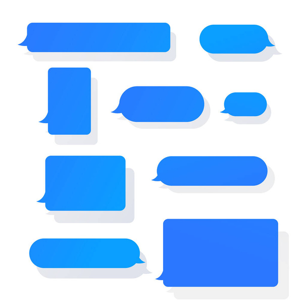 Mensajes de chat notificación vector ilustración, dibujos animados planos burbujas SMS para el chat móvil
 - Vector, imagen