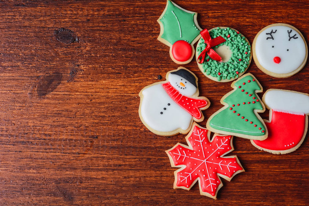 Close up view of colorful christmas cookies - Φωτογραφία, εικόνα