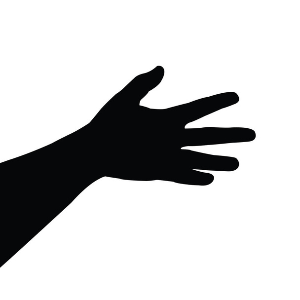 a hand silhouette vector - Vektör, Görsel