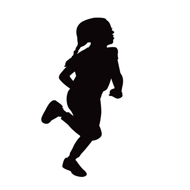 a girl running body silhouette vector - Vector, Image
