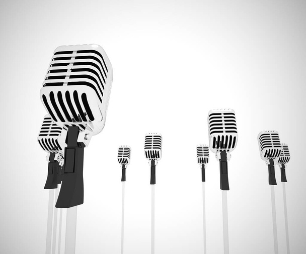 Mikrofon repräsentiert Lautsprecher und Interpret wie ein Sänger -  - Foto, Bild