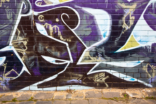 Melbourne - 11 september: Street art door onbekende kunstenaar. Melbourn - Foto, afbeelding