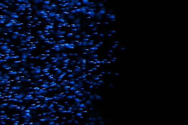 Flowing and glowing particles with dark background, 3d rendering - Photo, Image