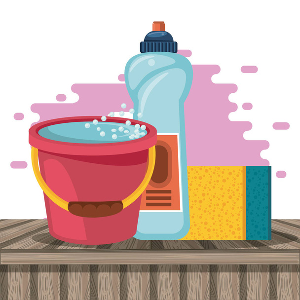 Środki czyszczące do domowych kreskówek - Wektor, obraz