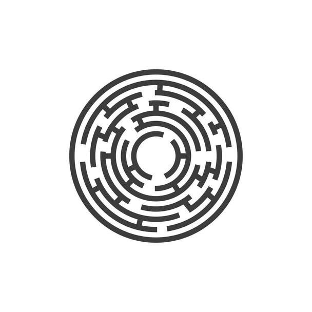 白い背景のアイコン円の迷路ベクトル - ベクター画像