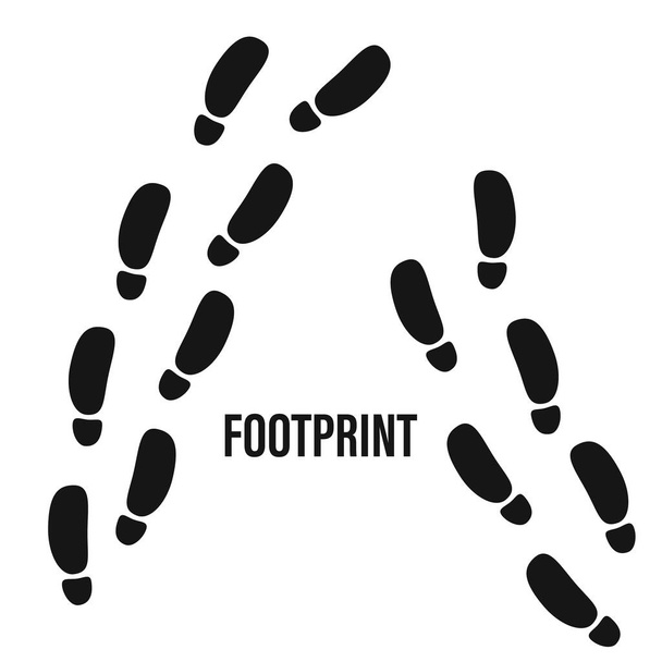 Fußabdruck Trekking Print Vektor. Fußschritte verfolgen den Menschen - Vektor, Bild