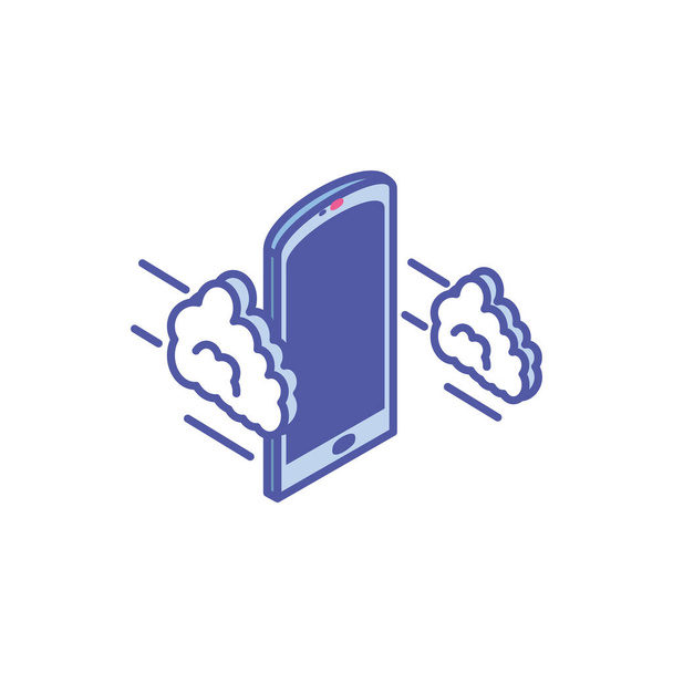 obrazovka chytrého telefonu s informacemi o cloudu - Vektor, obrázek