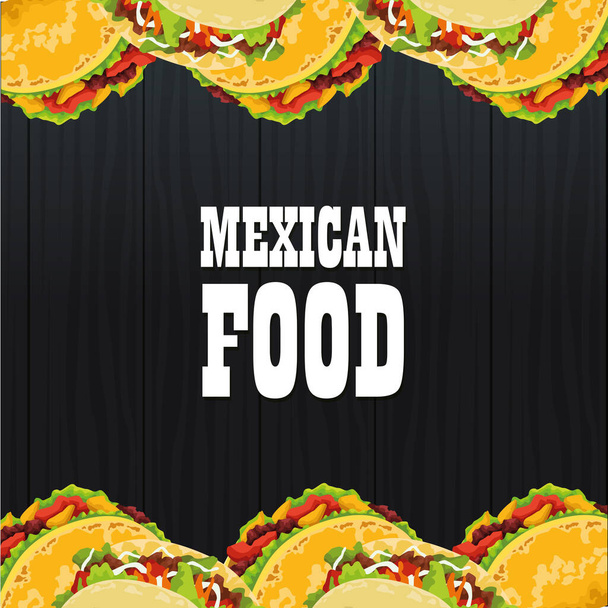 mexikanisches Essen Poster mit Tacos - Vektor, Bild