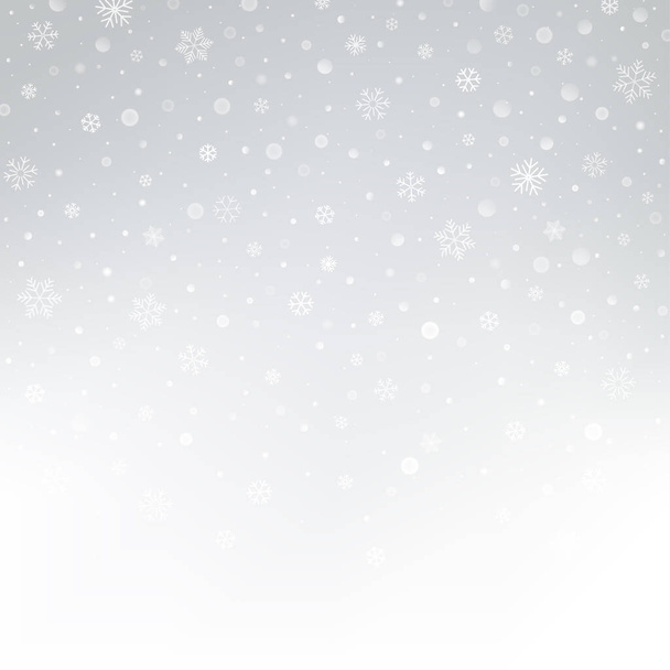Patrón plateado y blanco con copos de nieve. Navidad vector fondo abstracto
. - Vector, imagen